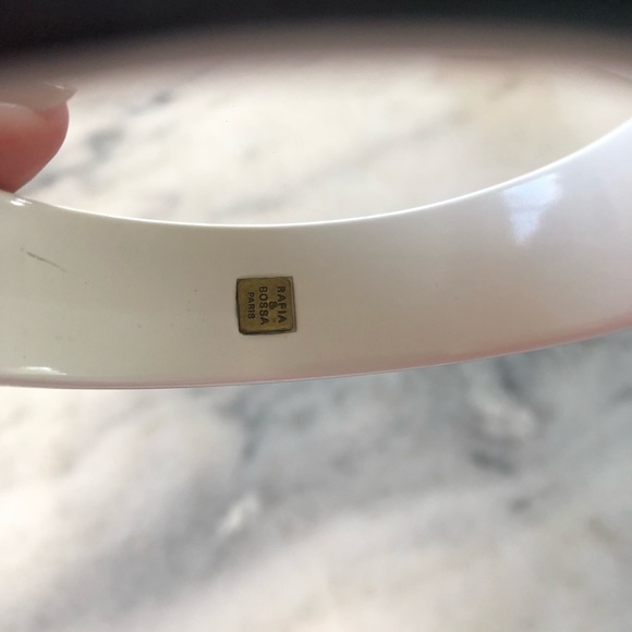 Rare Vintage Raffia & Bossa Paris Enamel Bracelet - Picture 2 of 4